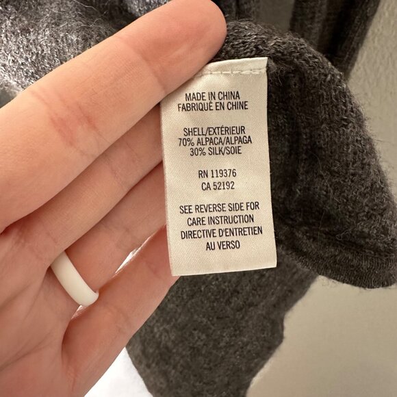 Helmut Lang Draped Cardigan Size Small Sweater Alpaca Silk Blend Gray Brown - Picture 7 of 9